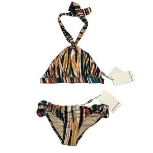 NWT Sauipe Stripe Halter Bikini